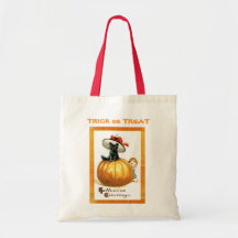 Enfants sac de Halloween de chat noir et de citrou