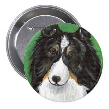 Engels-Tri Farbe Sheltie durch Amy Bolin Buttons