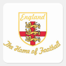 England, Löwen, das Zuhause von Fußball (Fußball)  Quadratsticker