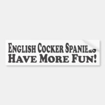 Englische Cockerspaniel-Spaniels haben mehr Spaß!  Auto Sticker