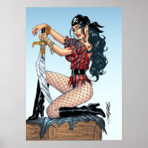 Enormes sexy Mädchenpinup-Plakat des Piraten-26x34