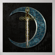 Épée et lune celtiques poster