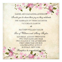Épouser japonais rose de fleurs de cerisier invitation personnalisable