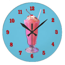 Erdbeermilchshake wanduhren