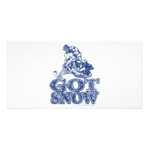 Erhalten-Schnee-Beunruhigen-Blau Personalisierte Photo Karte