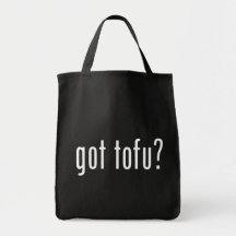 Erhaltener Tofu? Veganes vegetarisches Protein! Tragetaschen