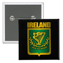 "Erin gehen Bragh" Gold Button