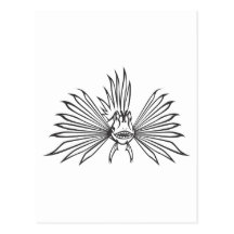 Ernste Löwe-Fische in Schwarzweiss Postkarten