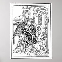 Erzengel und mittelalterlicher Stich Marys Plakate