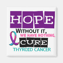 ESPOIR 2 de cancer de la thyroïde Aimant Pour Réfrigérateur