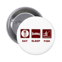Essen Sie Schlaf-Fischfischengeschenke Button