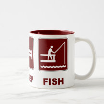 Essen Sie Schlaf-Fischfischengeschenke Kaffee Tasse