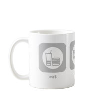 Essen Sie. Schlaf. Klingeln Pong. Becher