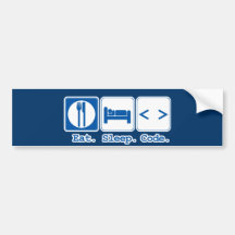 essen Sie Schlafcode (HTML) Auto Sticker