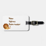 Étiquette affectueuse mignonne de papa de lion de  étiquettes à bagages