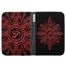 Étoile noire et rouge d'Aum Étui Pour Kindle
