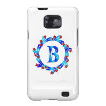 Étoiles bleues de rouge de monogramme de la lettre coque galaxy s2