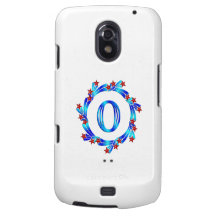 Étoiles bleues de rouge de monogramme de la lettre coque samsung galaxy nexus