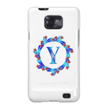 Étoiles bleues de rouge de monogramme de la lettre coques galaxy s2