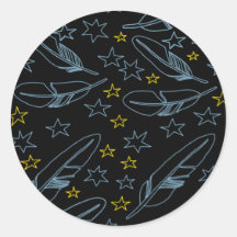 Étoiles et plumes adhésifs