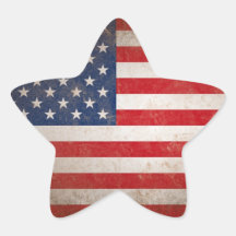 Étoiles et rayures patriotiques de cru de drapeau  autocollants