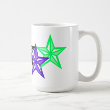 Étoiles multicolores, en pastel tasse