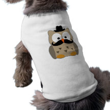 Eule mit dem Schnurrbart und Hut Hundeshirt