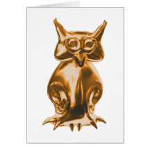 Eule owl gold karten