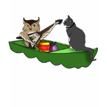 Eule plus Pussycat (Boot), dunkles Hemd