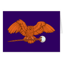 Eule Zauberstab owl magic wand Grußkarten