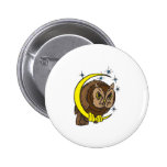Eulen-und Mond-Tätowierungs-Entwurf Anstecknadelbuttons