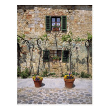 Europa, Italien, Monteriggioni. Ein Steinhaus ist Postkarten