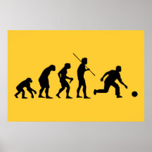 évolution de bowling de l'homme au lanceur affiche