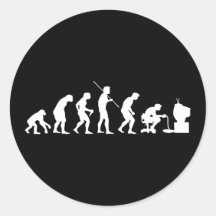 Évolution de Gamer de jeu de jeux vidéo Adhésifs Ronds