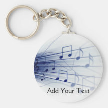 Explosion bleue de musique sur le blanc porte-clefs