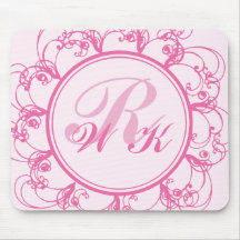 Extravagante mit Monogramm Mausunterlage Mauspad