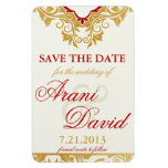 Extravaganter Schnörkel-goldene Save the Date Magn