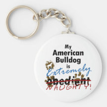 Extrem freche amerikanische Bulldogge Schlüsselanhänger