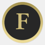 F:: Elegantes Gold des Monogramm-F und schwarzer A