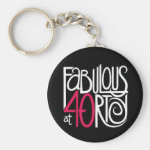 Fabuleux 40rty au blanc Keychain Porte-clef