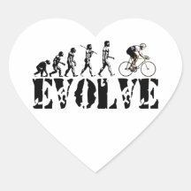 Fahrrad-trägt radfahrenfahrrad-ReitEvolution Kunst Herz Aufkleber