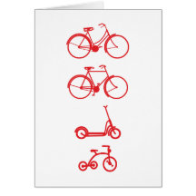 Fahrräder Roller bicycles scooter Grußkarten