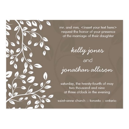 Faire-part de mariage chic et élégant cartes postales