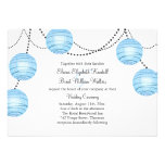 Faire-part de mariage de lanternes dans le bleu
