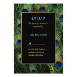 Faire-part de mariage de plume de paon - RSVP