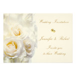 Faire-part de mariage de roses blancs