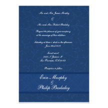 faire-part de mariage floral bleu
