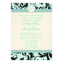 Faire-part de mariage noir de bleu d'Aqua de lumiè