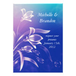 Faire-part de mariage pourpre bleu de fleur