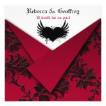 Faire-part de mariage rouge et noir gothique